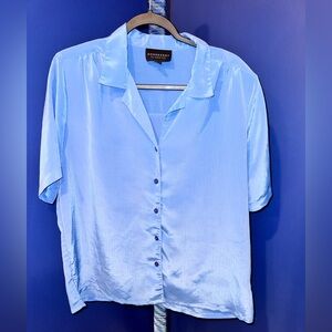 DonnKenny- Sky Blue Button-Up Blouse Size Large